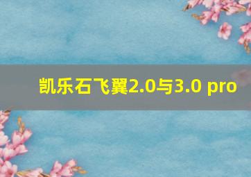 凯乐石飞翼2.0与3.0 pro